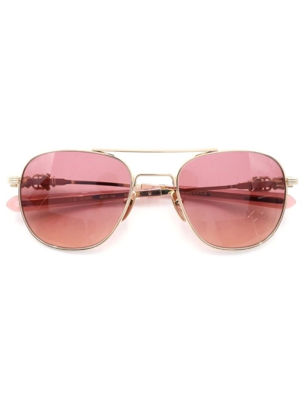 Chrome Hearts Wence Sunglasses Double Bridge Dagger Temple Gold Eyewear